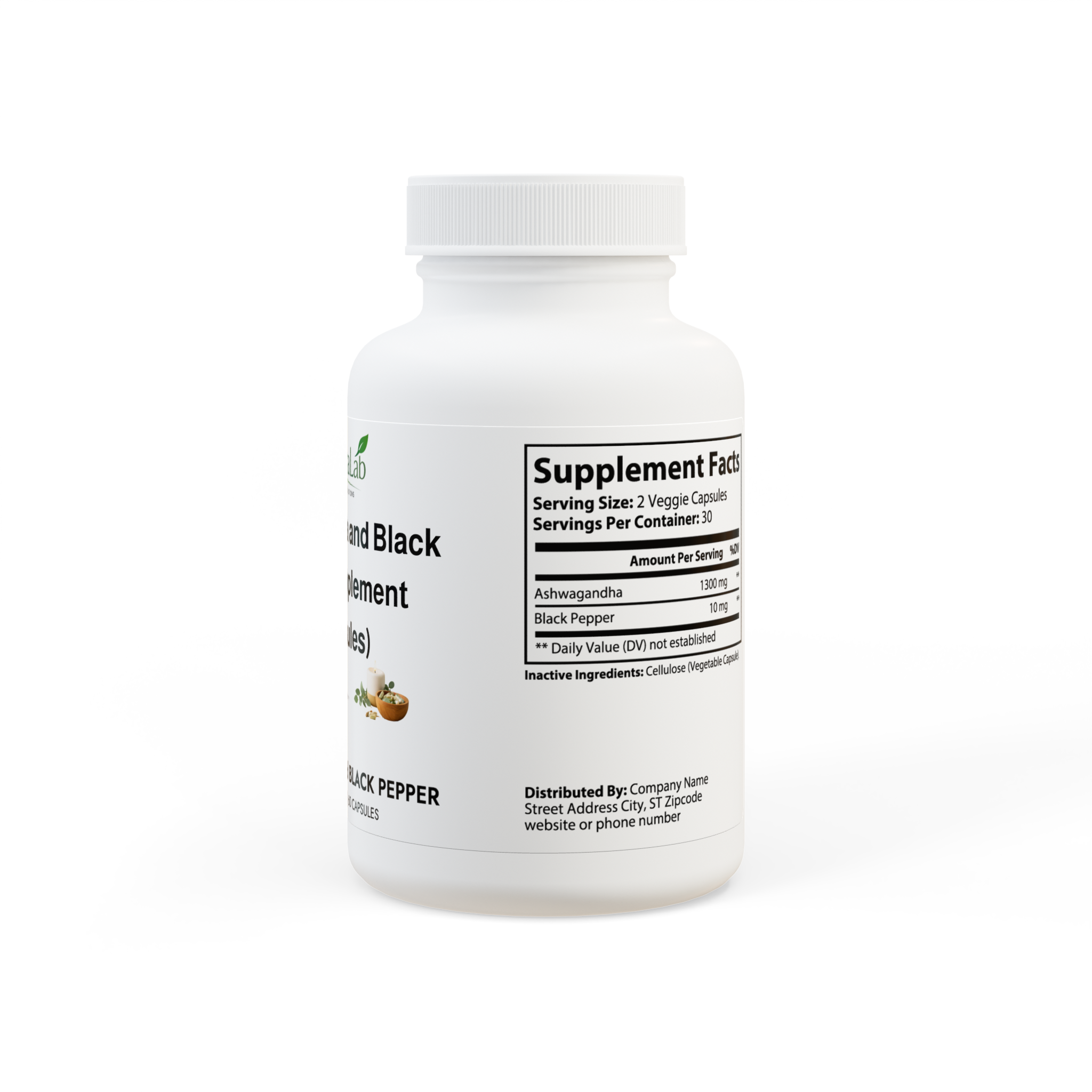 Ashwagandha and Black Pepper Supplement (60 capsules) - Image 3