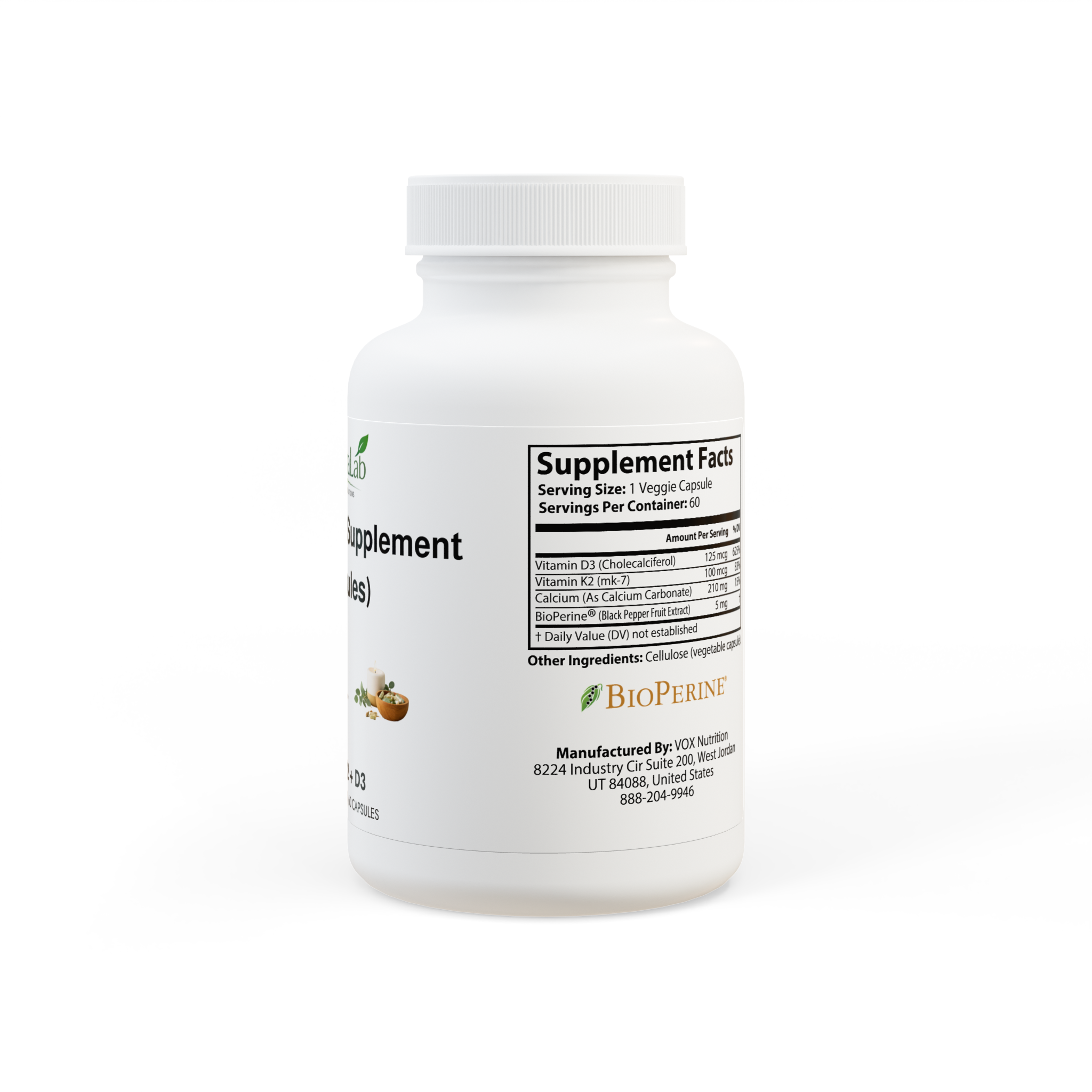 Vitamin K2 + D3 Supplement (60 Capsules) - Image 2